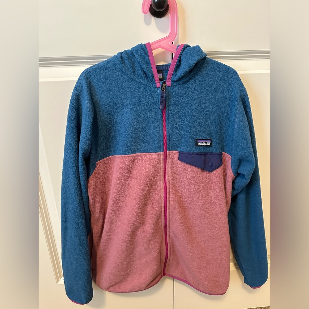 Patagonia Micro D Snap-T Hooded Full Zip Fleece Size 12